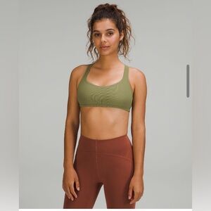 Lululemon Free to Be Wild Ribbed Bra Bronze Green